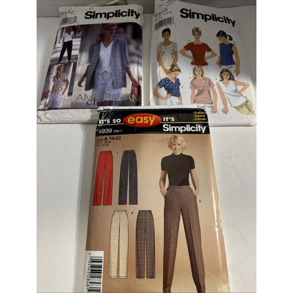 Lot Of 3 Simplicity Patterns Vintage Pants And Tops F2 - Picture 1 of 14